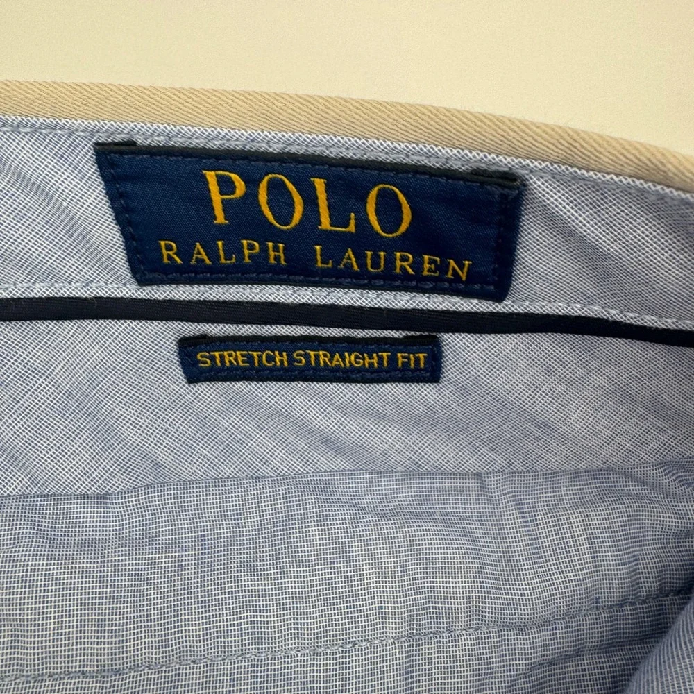 Polo Ralph Lauren Mens Tan Khaki Stretch Straight Fit Chino Pants 36x32